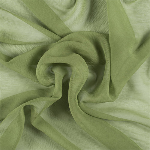 Runway Silks Apple Green Crinkled Silk Chiffon Fabric Fashion Fabrics Club 7451