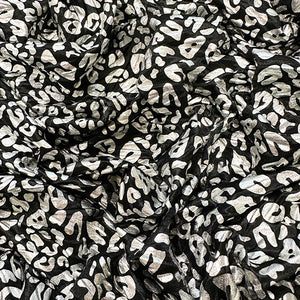 Black and Silver Animal Print Tissue Knit Fabric