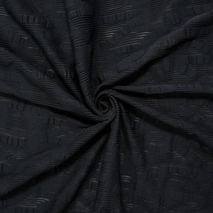Black Famous Maker Nylon Abstract Geometric Mesh Knit Fabric