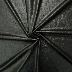 Black Famous Maker Poly Spandex PU Like Print Double Knit Fabric