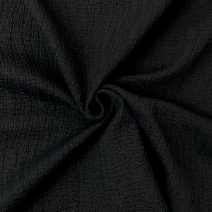 Black Nylon Spandex Stretch Texture Double Knit Famous Maker Fabric