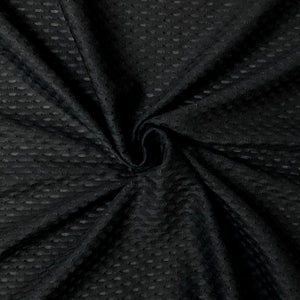 Black Nylon Spandex Stretch Mesh Knit Famous Maker Yoga Fabric