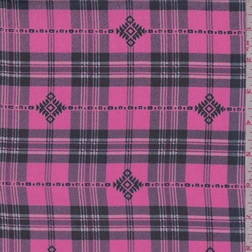 Pink Plaid Fabric, Checkered Tartan Plaid Pattern Design Fabric by the Yard  -  Norway
