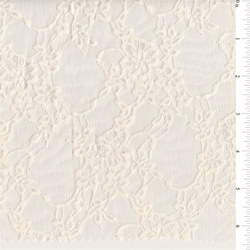 Ivory Stretch Lace Bolt Fabric (95% Nylon 5% Lycra)