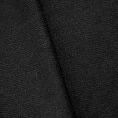 2 1/2 YD PC--Soft Black Wool Blend Stretch Twill Suiting Fabric