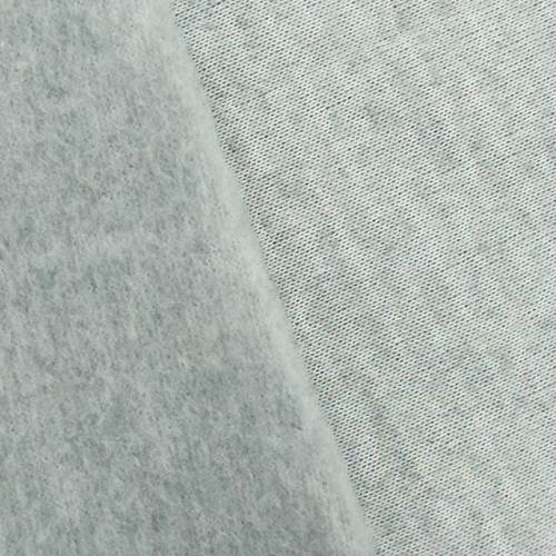 Foggy Gray/White Textured Brushed Back Fleece Knit Fabric