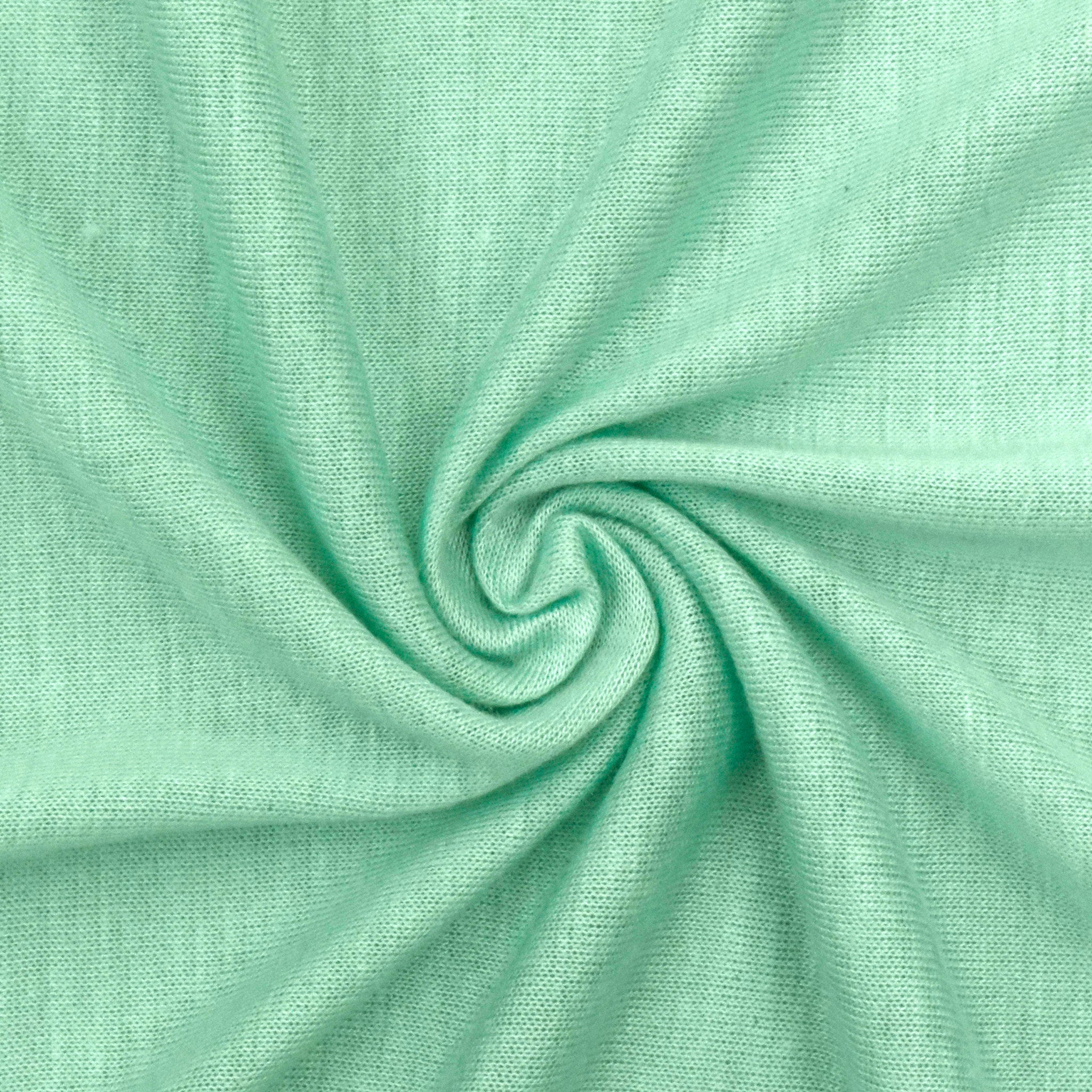 FREE SHIPPING!!! Greenish Solid Slub Cotton Spandex Jersey Knit Fabric, DIY  Projects by the Yard
