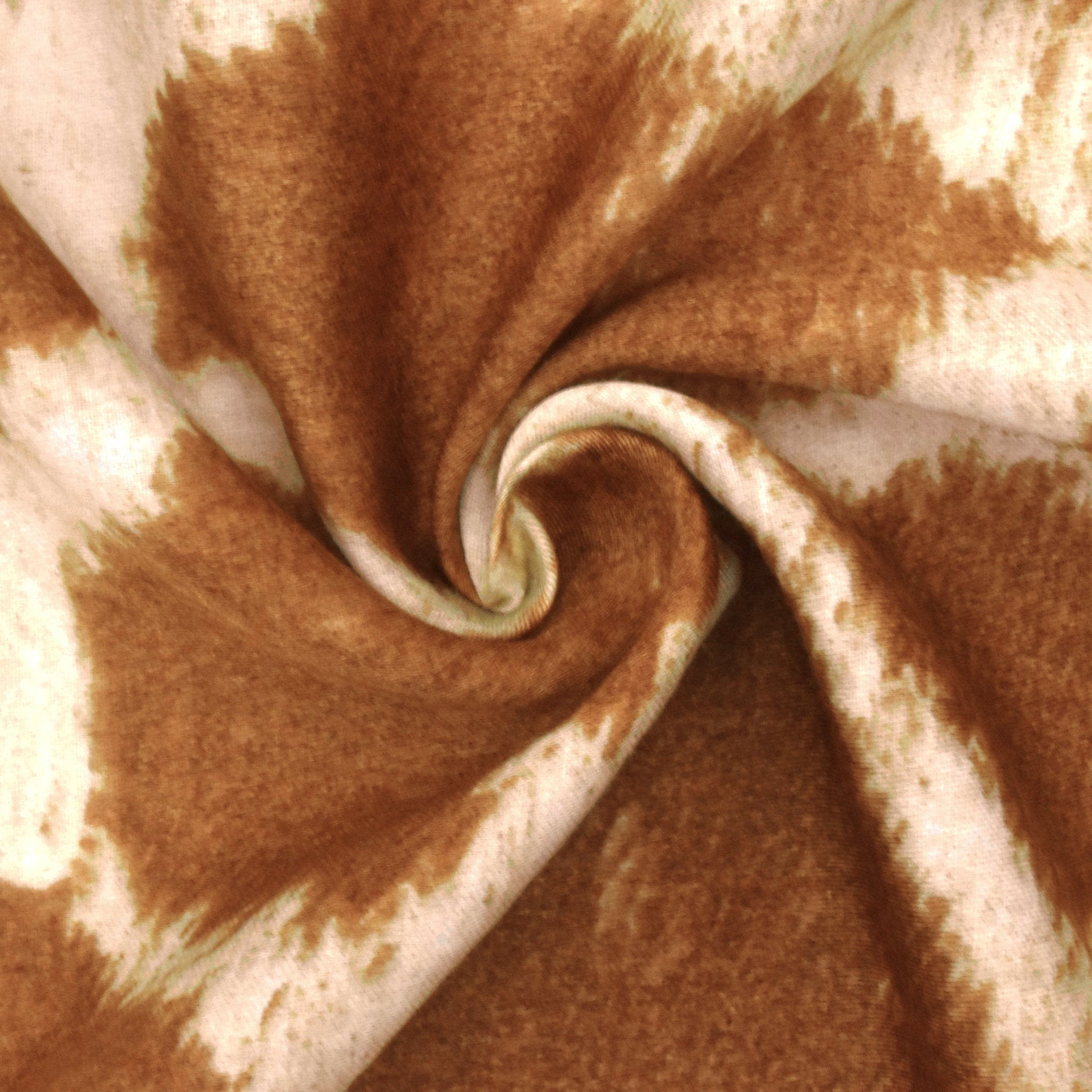 Earthy Brown-Ivory Giraffe Printed Cotton Twill Woven Fabric