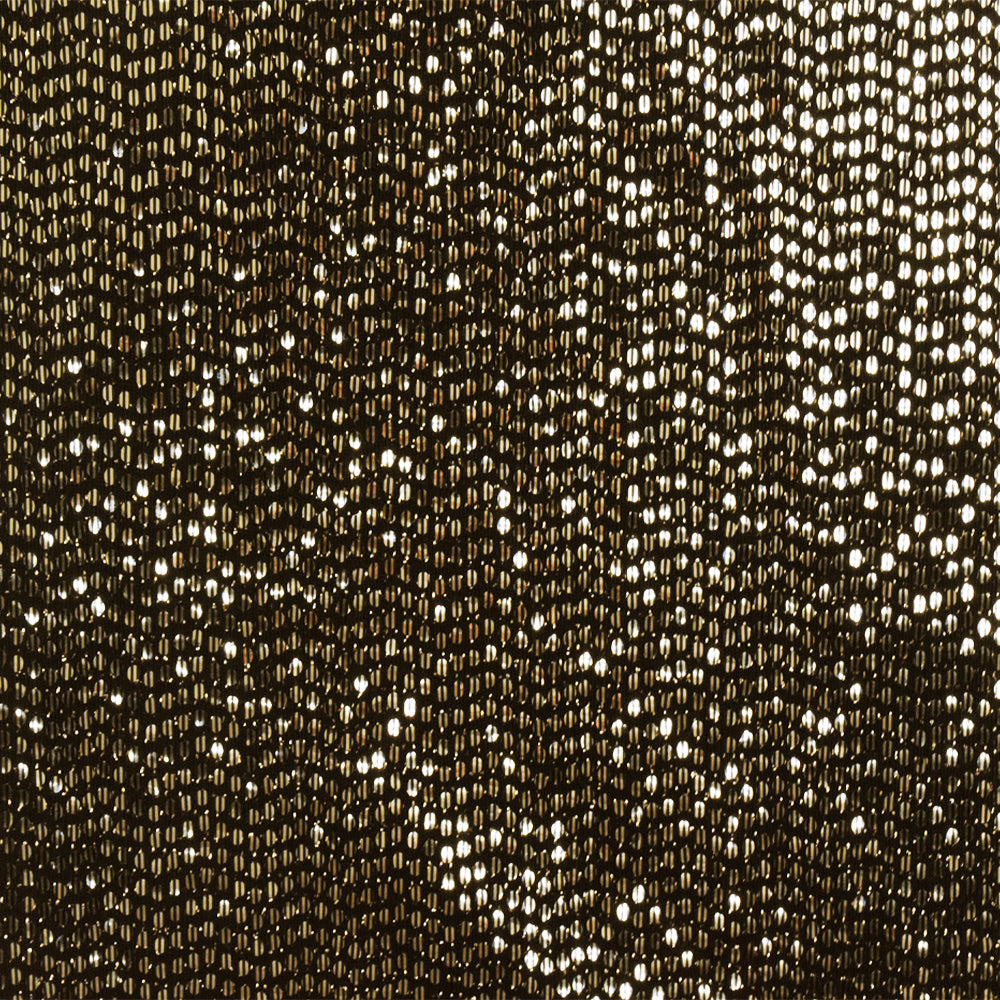 Black-Gold Famous Designer Sequined Stretch Slinky Knit Fabric ...