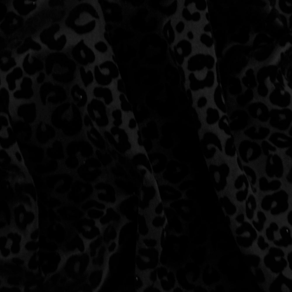 Ink-Matte-Black Velvet Leopard Printed Stretch Double Knit Fabric – Fashion  Fabrics Club