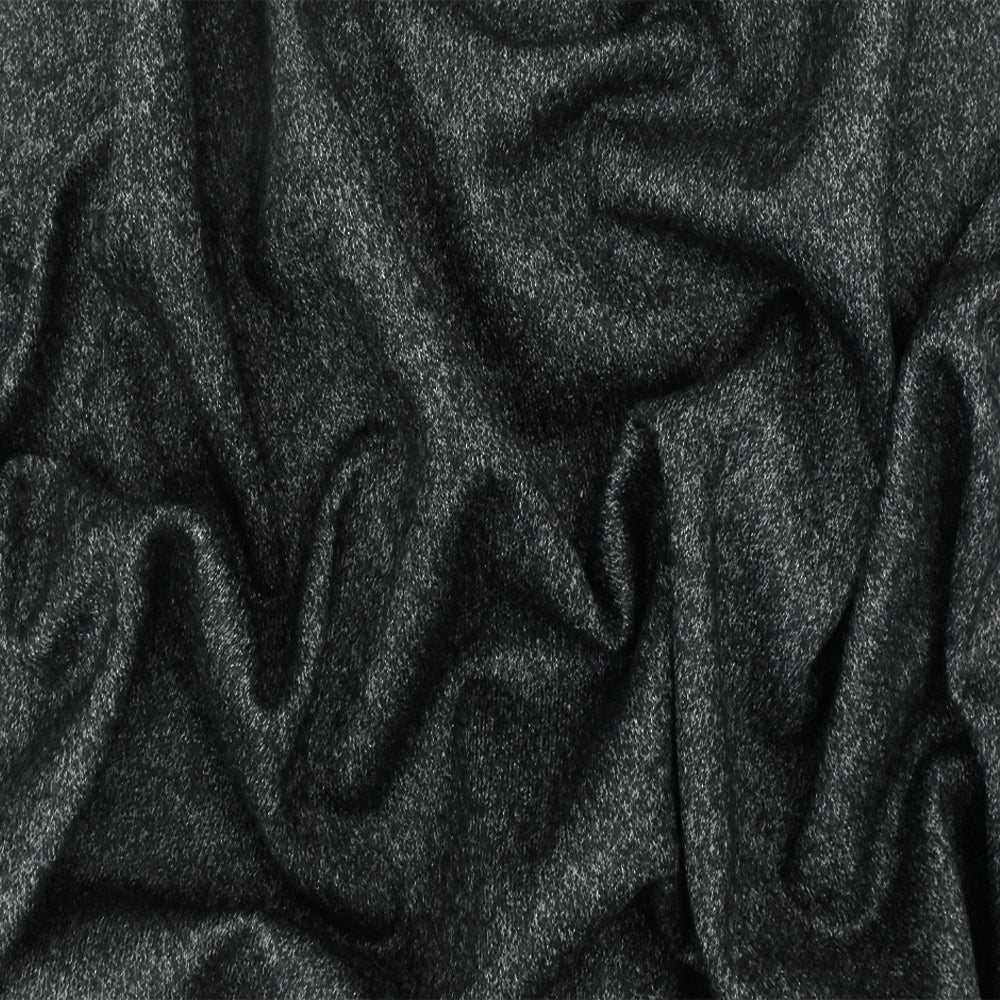 Steel Gray-Black Texture Stretch Wool Polyester Jersey Knit Fabric