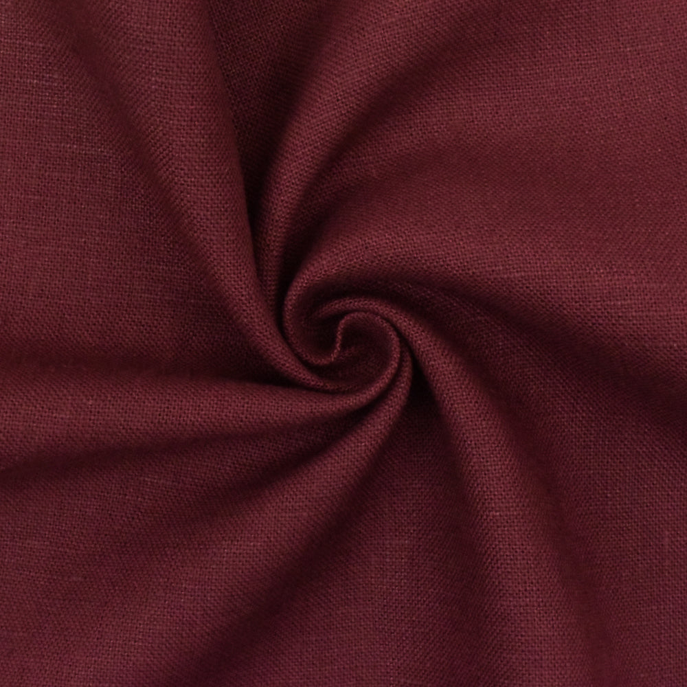 Pure Linen Colour Plain Shirt Fabric Dark Maroon Legend
