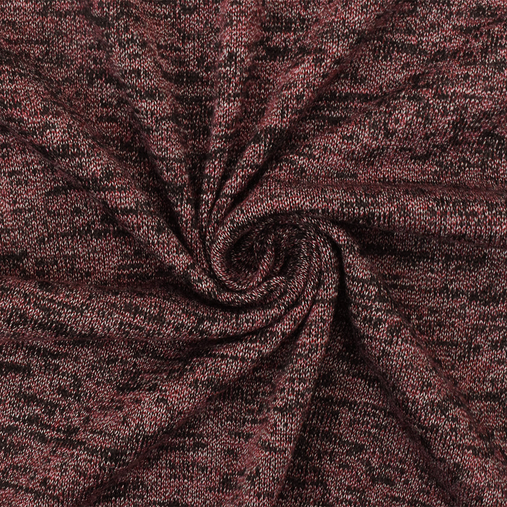 Brown, Charcoal and Off White Striped Plush Boucle Wool Knit - Boucle -  Wool - Fashion Fabrics