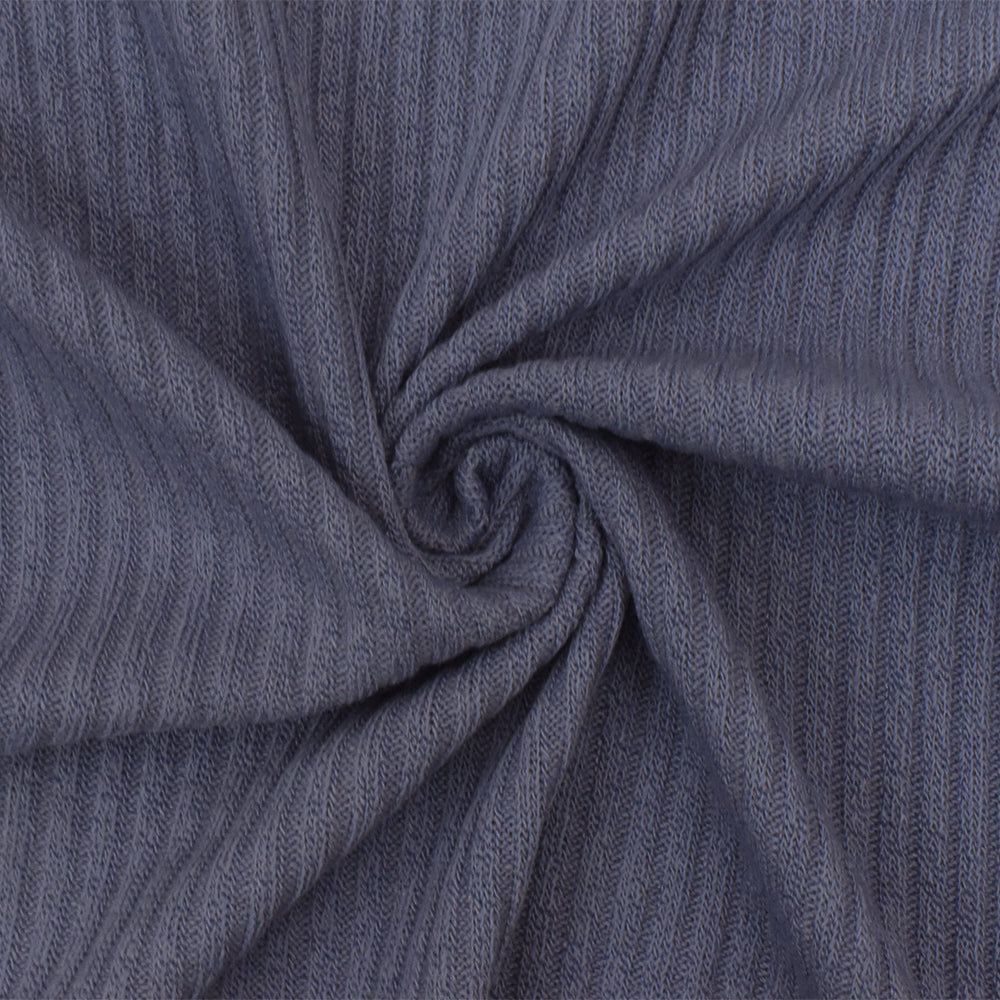 Purple Solid Poly-Cotton Stretch Spandex Rib Knit Fabric – Fashion ...