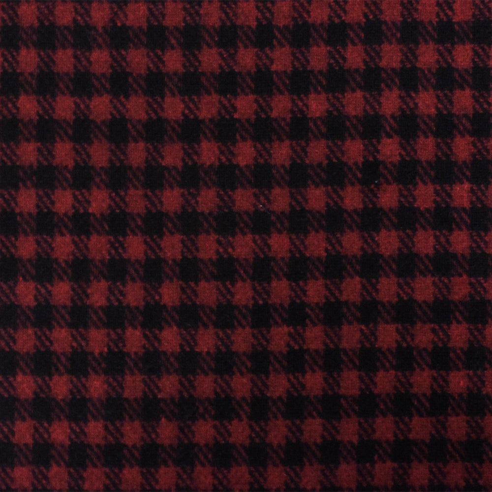 Red-Black Check Wool Rayon Twill Suiting Woven Fabric – Fashion Fabrics ...
