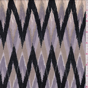 Beige/Lilac Flamestitch Crinkled Gauze Fabric
