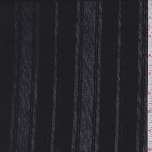 Black Burnout Stripe Tissue Knit Fabric