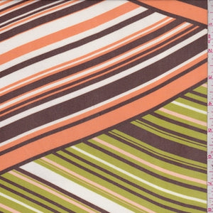 Avocado/Orange Multi Stripe Diamond Power Mesh Fabric