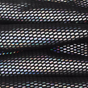 Basic Black-Iridescence Famous Maker Bonded Stiff 3D Mesh Fabric