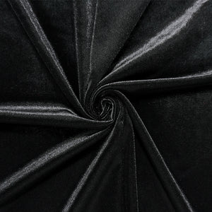 Black Poly Spandex Stretch Velvet Knit Fabric