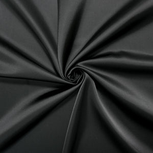 Black Poly-Rayon Solid Satin Woven Fabric