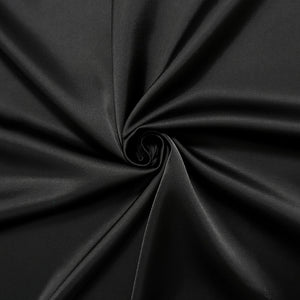 Black Poly-Rayon Glossy Satin Woven Fabric