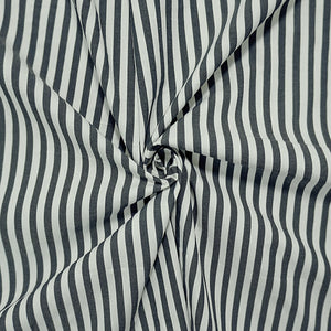 Black-White Famous Maker Cotton Nylon Stretch Stripe Woven Fabric