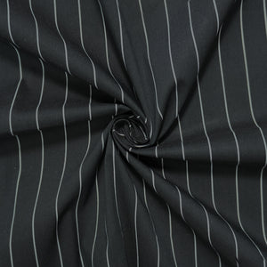 Black-White Famous Designer Cotton Nylon Spandex Stripe Twill Woven Fabric