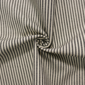 Black-Off-White Designer Viscose Cotton Stripe Twill Woven Fabric