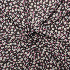 Black Famous Designer Viscose Floral Printed Chiffon Woven Fabric