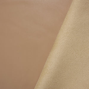 Beige Famous Designer PU Faux Leather Knit Fabric