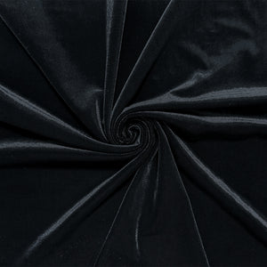 Black Famous Designer Poly Spandex Solid Velvet Knit Fabric