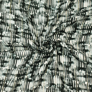 Black-Multi Famous Designer Shadow Grid Challis Fabric