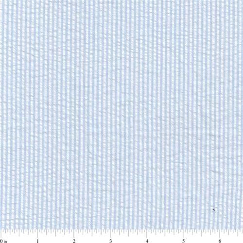 Blue Stripe Seersucker Fabric - Reorderable – Fashion Fabrics Club
